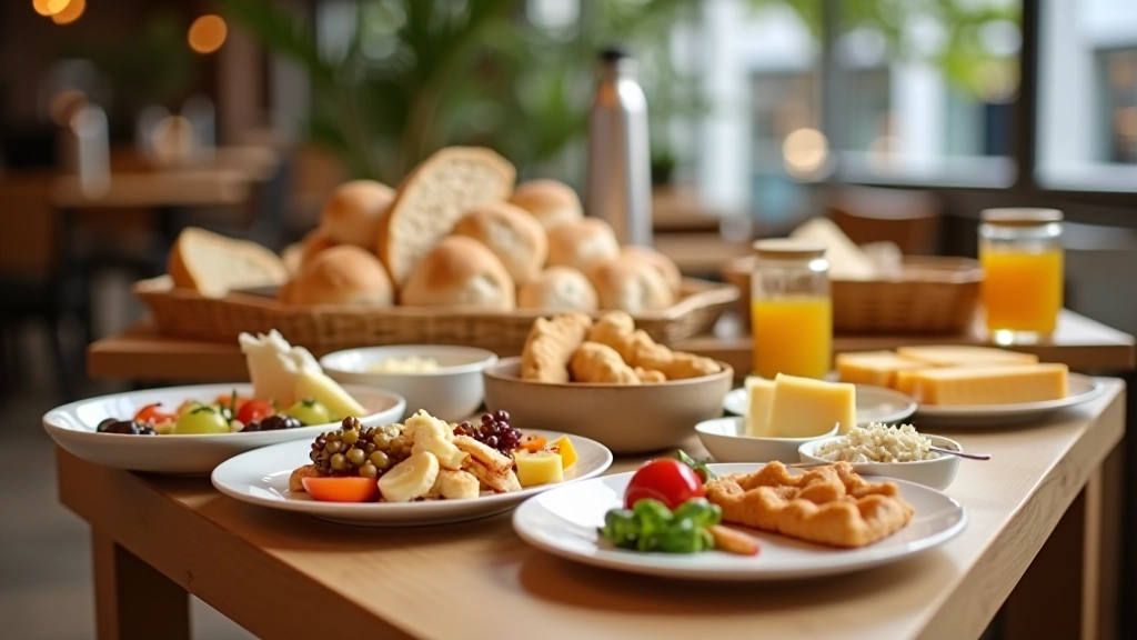 Buffet-style serpme brunch setup with multiple serving stations and self-serve dishes in a casual restaurant setting