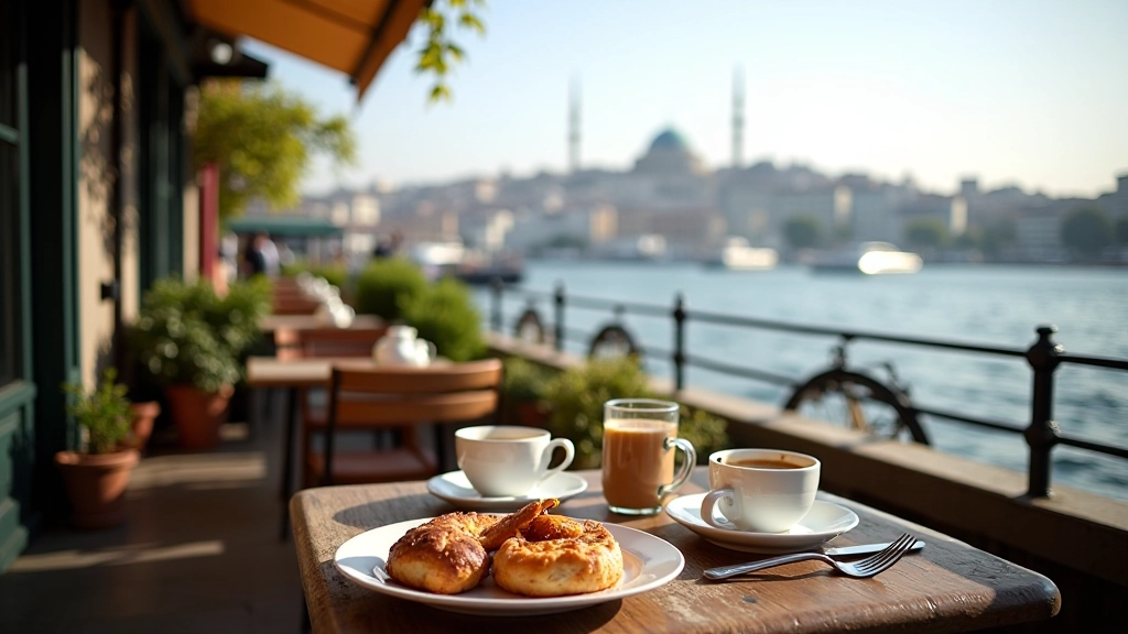 Karaköy waterfront brunch venue with Galata Tower view