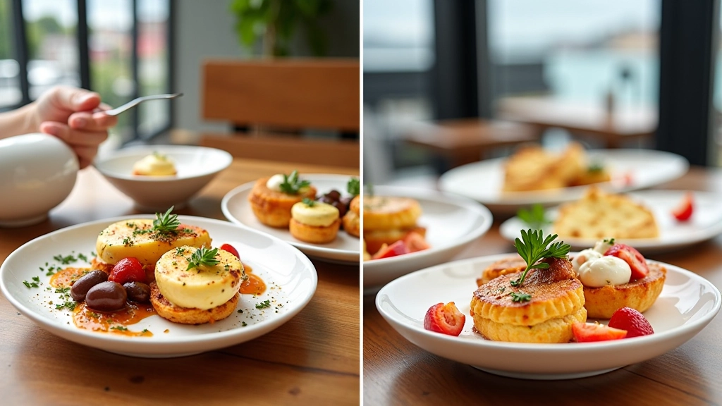 Comparison of serpme and plate-style brunch presentations