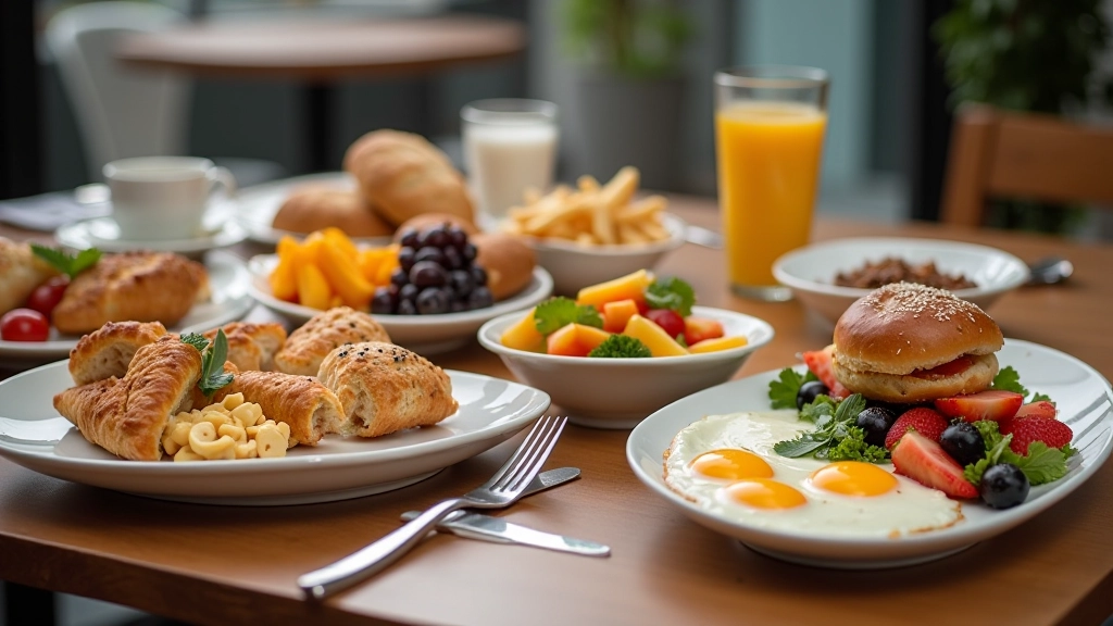 Comparison of serpme-style buffet setup and individually plated brunch dishes side by side